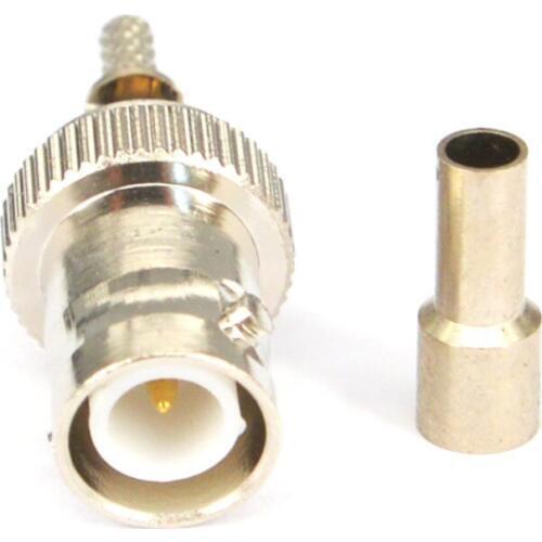 100 Pieces RF Connector RP BNC Female Crimp Plug for RG316 RG174 LMR100 Coaxial Cable