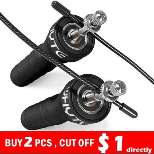 2.5/3.4mm Fitness Speed Jump Rope Crossfit Skipping Ropes Weighted Jumping Excise Workout with Ball Bearings Anti-Slip Handles