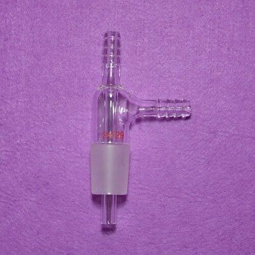 24/29,Glass Gas Inlet Adapter with Both Hose Connection,Lab Glassware