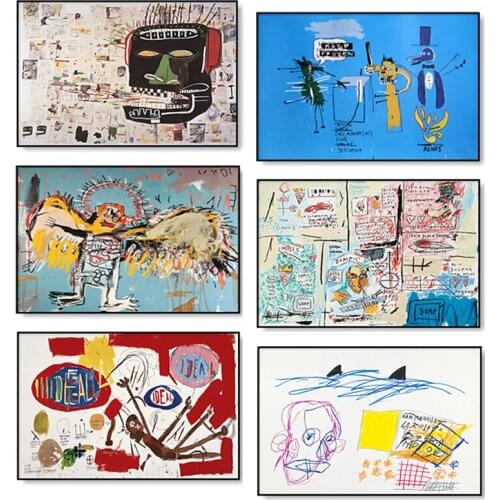 Abstract Graffiti Jean Michel Art Poster and Print Canvas Painting Wall Decorative Pictures Modern Gallery Home Interior Decor