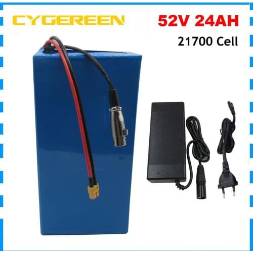 2000W 52V 25AH Lithium battery 51.8V 21AH e-scooter batteries 52 V ebike battery use NCR18650GA 3500mah 18650 cell with charger