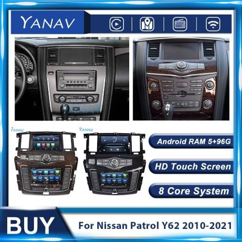 Android Newest Dual Screen Car Radio For Nissan Patrol Y62 For Infiniti QX80 /QX56 2012-2021 Car Stereo Video Multimedia Player