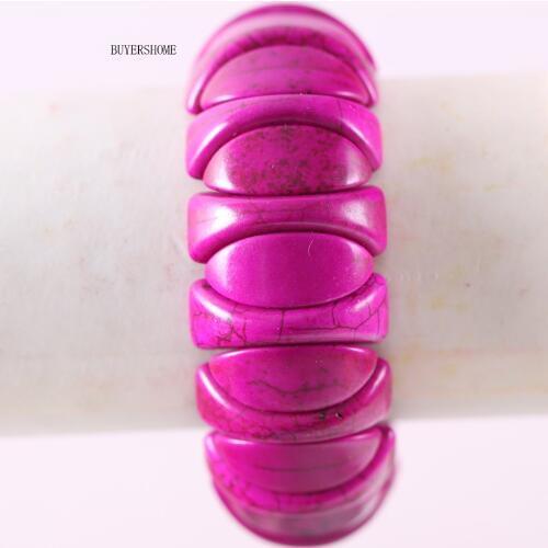 Free Shipping Women Jewelry Stretch Natural Stone Beads Purple Howlite Bracelet 8" 1Pcs H617