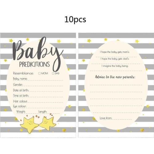 10 Pack Stars Advice and Prediction Cards for Baby Shower Game New Parent Message Advice Book Party Activities Supplies