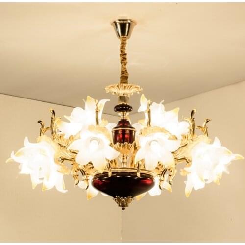 European chandelier luxury living room lamp modern minimalist French blue chandelier bedroom crystal gold chandelier E14 lamps