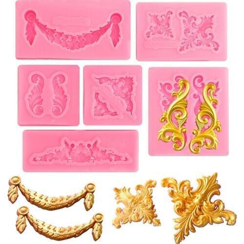 1 European-style retro embossed building fudge chocolate mold fudge cake silicone mold cake decoration epoxy resin mold