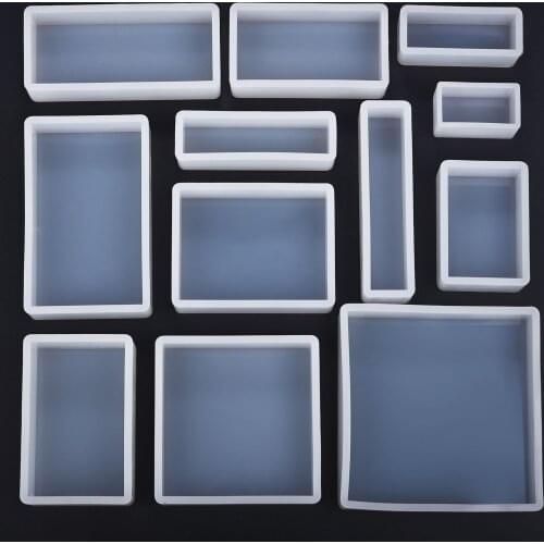 Cuboid Cube Resin Mold Crystal Epoxy Silicone Mold DIY Jewelry Pendant Storage Tray Mold Square Rectangular Casting Accessories