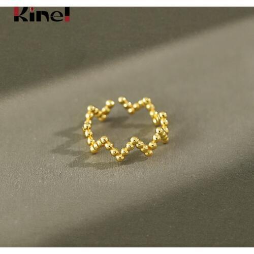 Kinel 2020 New Wave Ring Korea Jewelry 18K Gold Silver 925 Ladies Fashion Wedding Sterling Silver Rings 925 Minimalist Bijoux