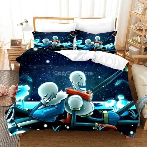 Undertale Sans Bedding Set Cartoon 3d Duvet Cover Sets Comforter Bed Linen Twin Queen King Single Size Fashion Luxury Kids Gift