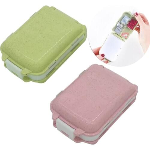 Folding Pill Box Travel Pill Case Foldable Durable Lockable Classifiable Travel Medicine Box for Store Pill Vitamin Medicine