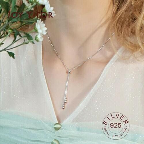 Trendy 925 Sterling Silver adjustable Zirconia Shiny Star Pendant Necklace For Women Gift beads Choker Wedding Jewelry