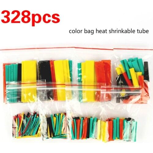 328pcs heat shrinkable tube sets shrink all kinds of polyolefin insulated sleeve heat shrinkable tube wires in 8 specifications
