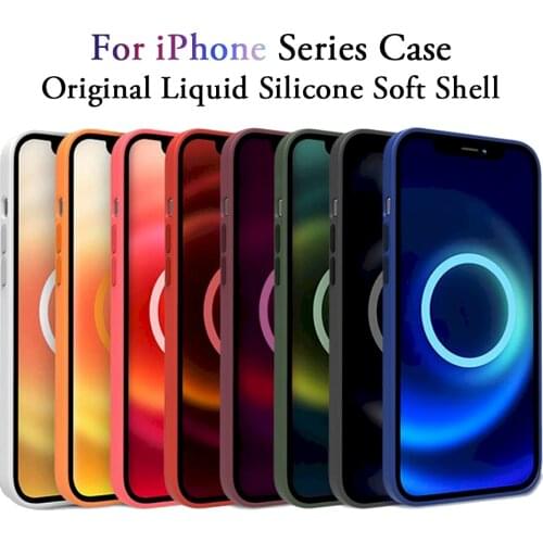 Official Original Silicone Case For iPhone 11 12 Pro MAX SE 2020 XR X 6 6s 7 8 Plus Cases For iPhone 12 mini XS MAX Full Cover