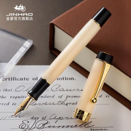 JINHAO 100 Centennial Resin High Quality Fountain Pen Fine Nib Golden Clip with Converter Business Office