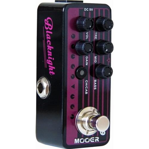 Mooer 009 Blacknight Digital Preamp Preamplifier with Tap Tempo Effect Pedal 3 Band EQ Delay Reverb Guitar Effect