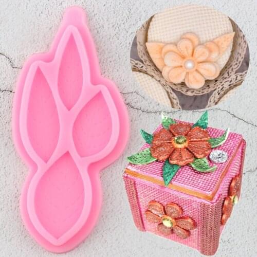 Stitched Leaves Silicone Molds DIY Cake Decorating Tools Cupcake Topper Fondant Mold Cake Baking Candy Chocolate Gumpaste Moulds