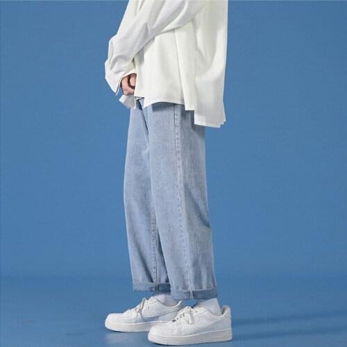 Straight Mens Jeans Pants 2021 Streetwear Unisex Casual Denim Pantalon Homme