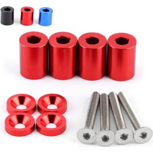 Aluminum Alloy Bonnet Raisers Hood Vent Spacers Screws Kit Modified Parts for Racing Hood Raisers Car Accessories