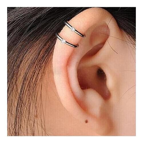 Stainless Steel Double and Triple Hoop Ear Tragus Cartilage Clip On Earring Jewelry High Quality
