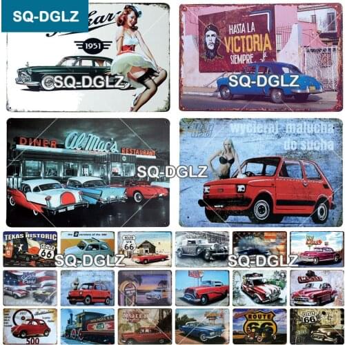 [SQ-DGLZ] Garage Metal Sign Vintage Plaque Tin Sign Plate Wall Decor Motor Club Man Cave Art Painting Car Poster Custom