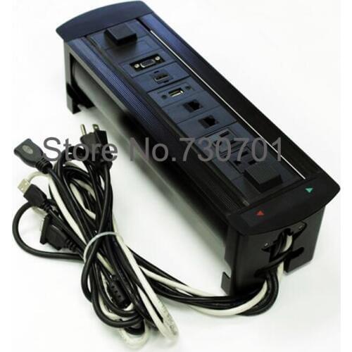 USA standard multiple use Table Socket /Office Furniture Multimedia Desktop Socket / Tabletop Socket device/ HDMI / USB / rj45