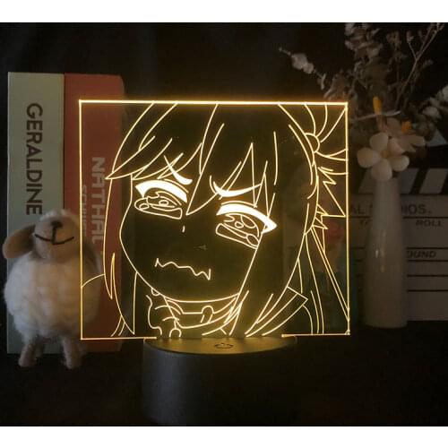 Led Light Anime KonoSuba Aqua for Kids Bedroom Decor Night Light Brithday Gift Room Desk 3d Lamp KonoSuba Manga