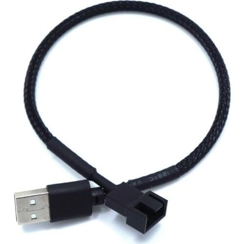 USB To 4Pin Cable Computer Chassis Fan Conversion Cable 5V Packet Black Network USB Cable CPU Fan Adapter Cable