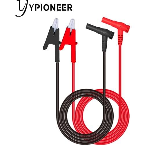 YPioneer P1047 Multimeter Test Leads Banana Plug Right Angle to Alligator Clips Test Cable Wires for Electrical Testing 3.3ft/1m