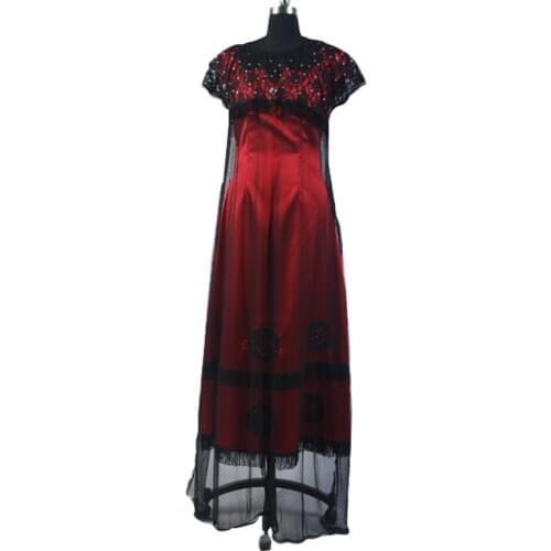 Cosplay Titanic Jack Rose Costume Red Jump long Dress Costume Full Sets Uniform Victorian Halloween carnival Costume For Women