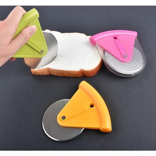 1PC New Round Shape Pizza Cutter Stainless Steel Pizza Wheels Cutting Knife Cake Bread Slicer Baking Pizza Tools ELB 028
