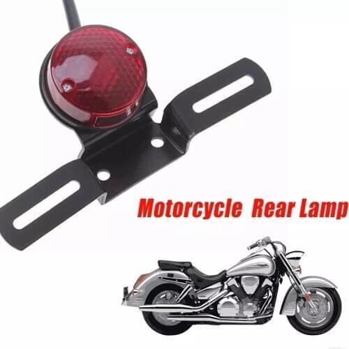 Universal Motorcycle 12V Dual LED Taillight Custom Motorbike Rear Stop Brake Lamp License Plate Light Turn Signal Indicators 1pc