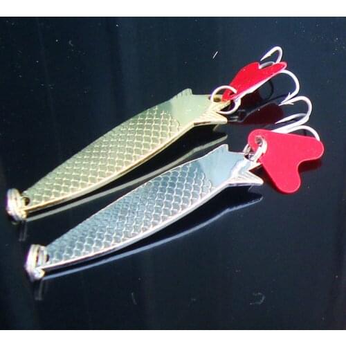 10PCS Fishing Treble Hook Spinner Spoon Lure baits 7g