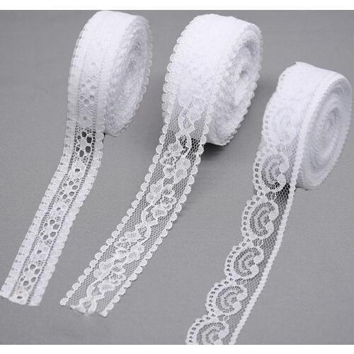 10yard White Lace Ribbon Roll Lace Fabric Trim For Wedding Birthday Decor DIY Apparel Sewing Accessories Gift Wrapping Supplies