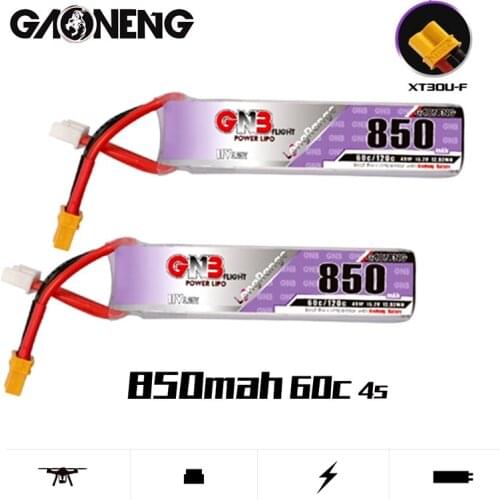 2/4/6/8/10PCS Max 120C GNB 4S 850mAh 15.2V HV 60C Lipo Battery XT30 Plug For Beta85X Whoop Quadcopter FPV RC Racing Drone