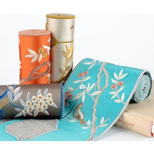 2meters 99MM DIY Handmade Sewing Lace Material National Style Embroidery Flower Woven Jacquard Ribbon Sofa Curtain Lace Decor