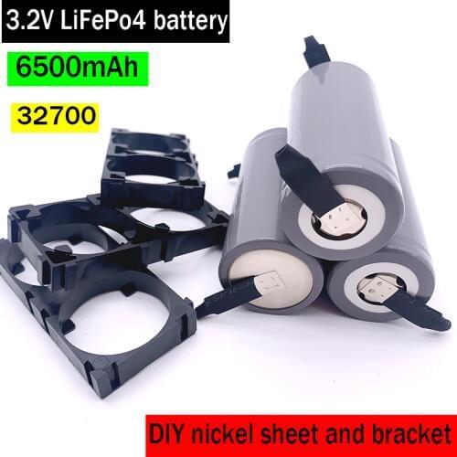 3.2V LiFePo4 32700 6500mAh DIY nickel sheet plus 32700 battery bracket rechargeable lithium iron phosphate battery