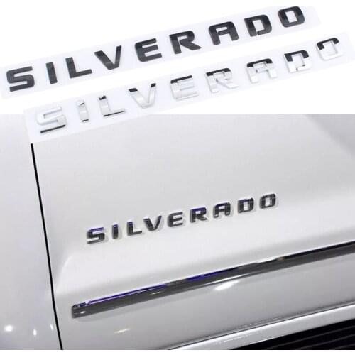 3D Car Side Fender Trunk Emblem Sticker For Chevrolet SILVERADO Letters Logo Nameplate Silver Black Auto Replace Accessories