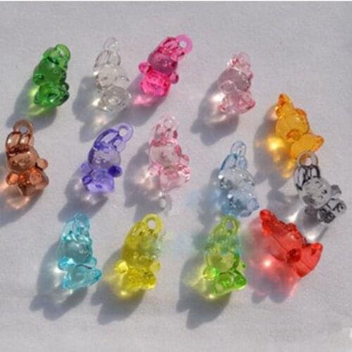 DIY accessories color acrylic beaded material transparent rabbit hang hang imitated crystal pendant 004002008