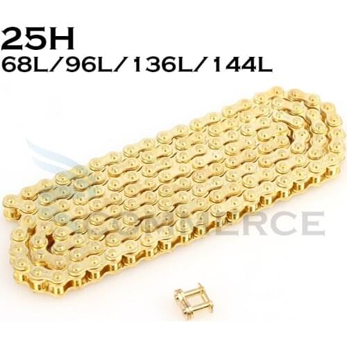 25H chain golden chains 68/96/136/144 Links for 47/49cc pocket bike Mini Moto Quad Dirt ATV scooter bicycle/motorcycle parts