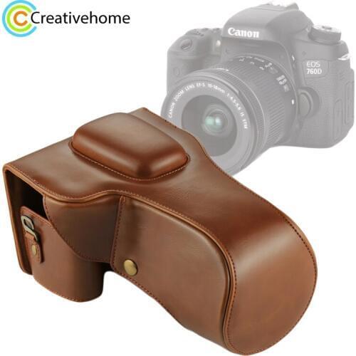 PULUZ For Canon EOS 760D Camera Bag Full Body PU Leather Case DLSR Camera Bag Protective Housing For Canon EOS 750D Accessories