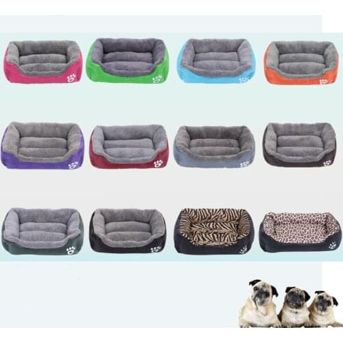 Four Seasons General Pets Candy Colored Square Bed Teddy Pomeranian Puppy Cotton Cushion