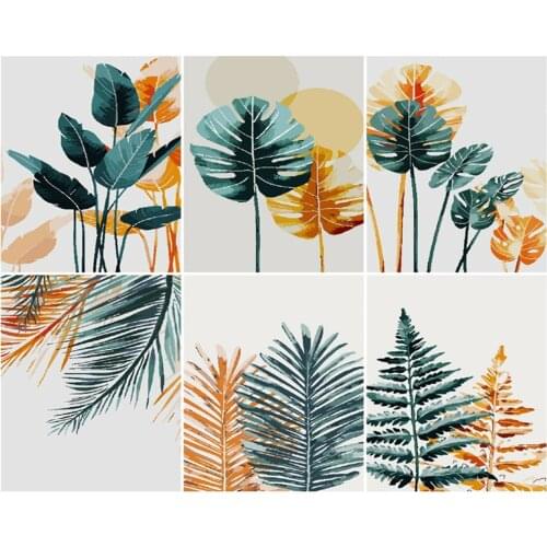 CraftArtGo Painting By Numbers Plant painting On Canvas HandPainted Gift Picture By Number Waterfall Kits Home Decoration
