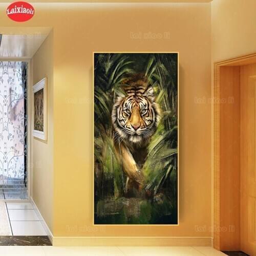 Diy diamond embroidery Large color tiger diamond painting full square mosaic 5d picture of rhinestone cross stitch
