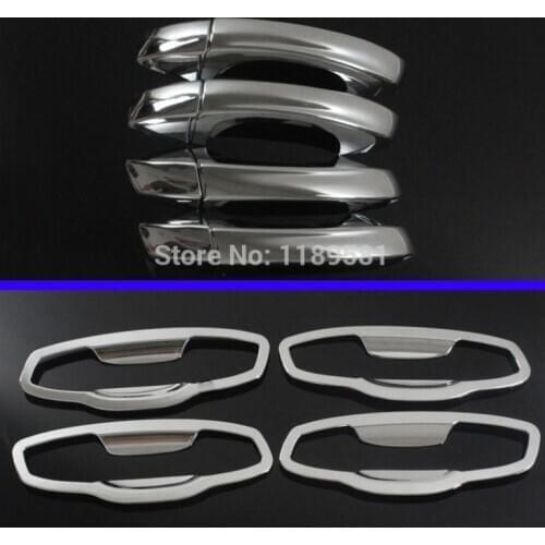 For VW Golf 7 MK7 2014 2015 2016 ABS Chrome Car Decoration Door Handle Cover Trim Molding and door bowl trim with smart hole
