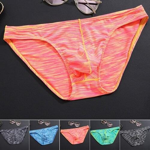 Hot Sale Men Sexy Breathable Mesh Silk Underwear New 2021 Briefs Mens Comfortable Mens Thong G-String Male Solid Underpants