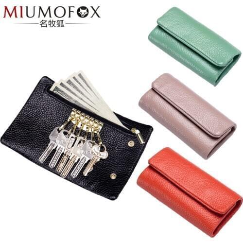 2020 New Men and Women Key Bag Multifunction Hasp Key Holder Genuine Leather Women Coin Purse Fashion Korean Mens Wallet Purses