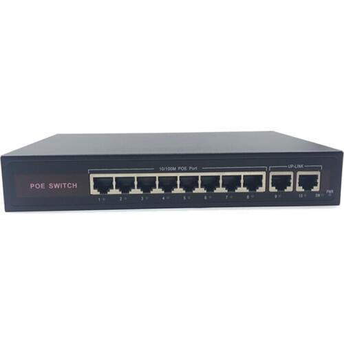 48V Ethernet POE switch with 8 10/100Mbps Port IEEE 802.3 af/at Suitable for IP camera/Wireless AP/CCTV camera system