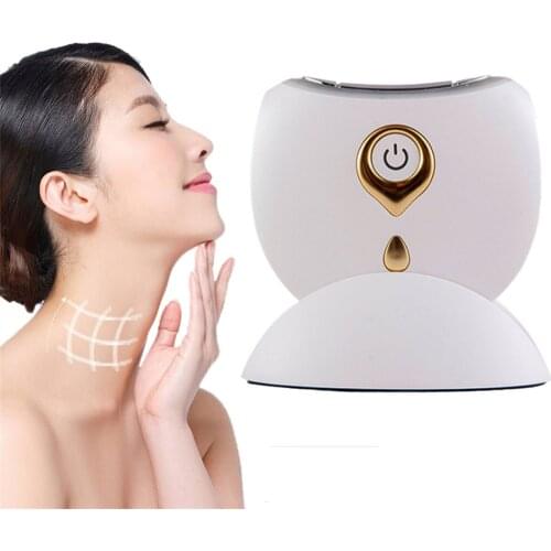 Home Use Beauty Instrument Ems Handheld Neck Wrinkle Remover Led Photon Therapy Neck And Face Lifting Massager