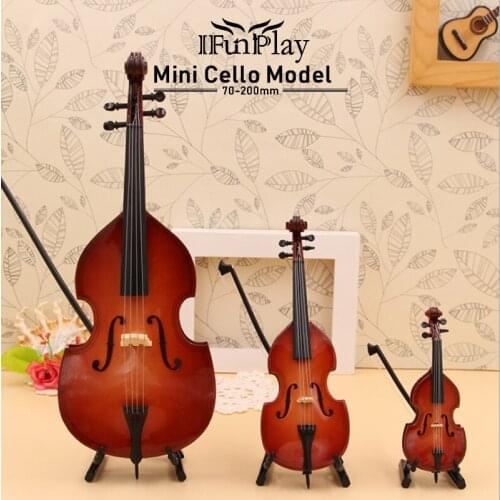 Mini Cello Guitar Miniature Cello Bass Model with Case Stand Popurlar Strings Instrument Design for Gift