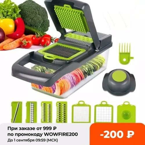 Multifunctional Vegetable Cutter Fruit Slicer Grater Shredders Drain Basket Slicers 8 In 1 Gadgets Kitchen Accessories